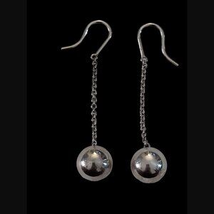 Tiffany & Co. Ag925 Sterling Silver City Hardware 10mm Ball 1.9" Dangle Earrings